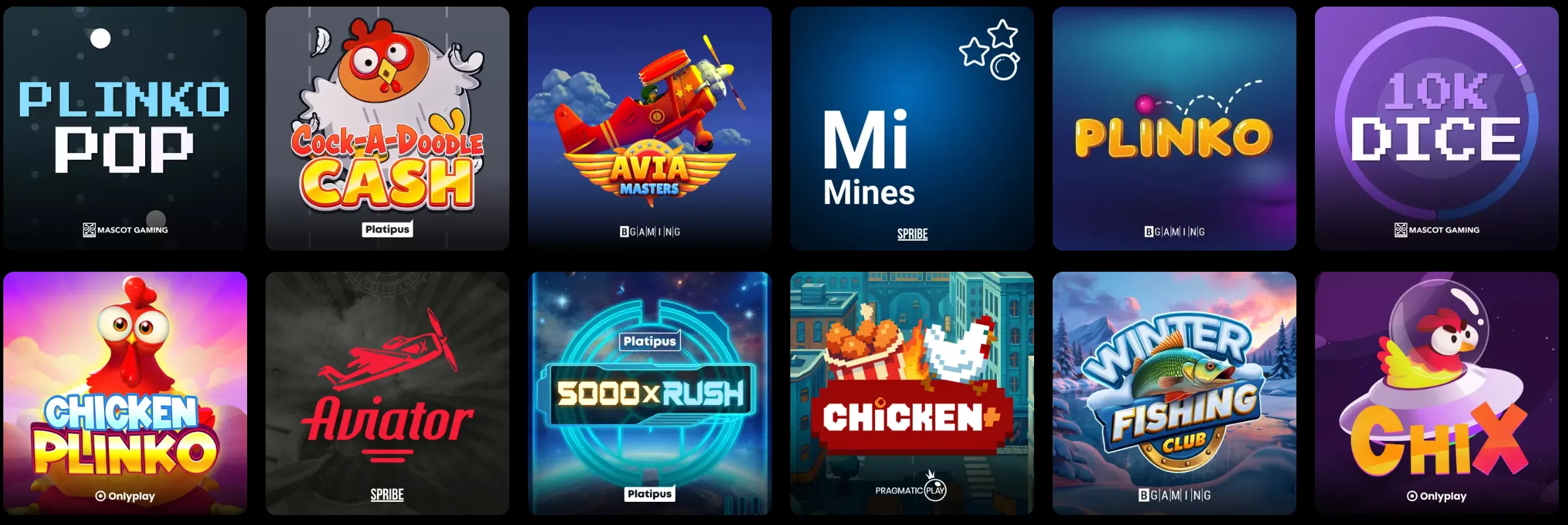 CashoBet Casino instant games en crash-style spellen