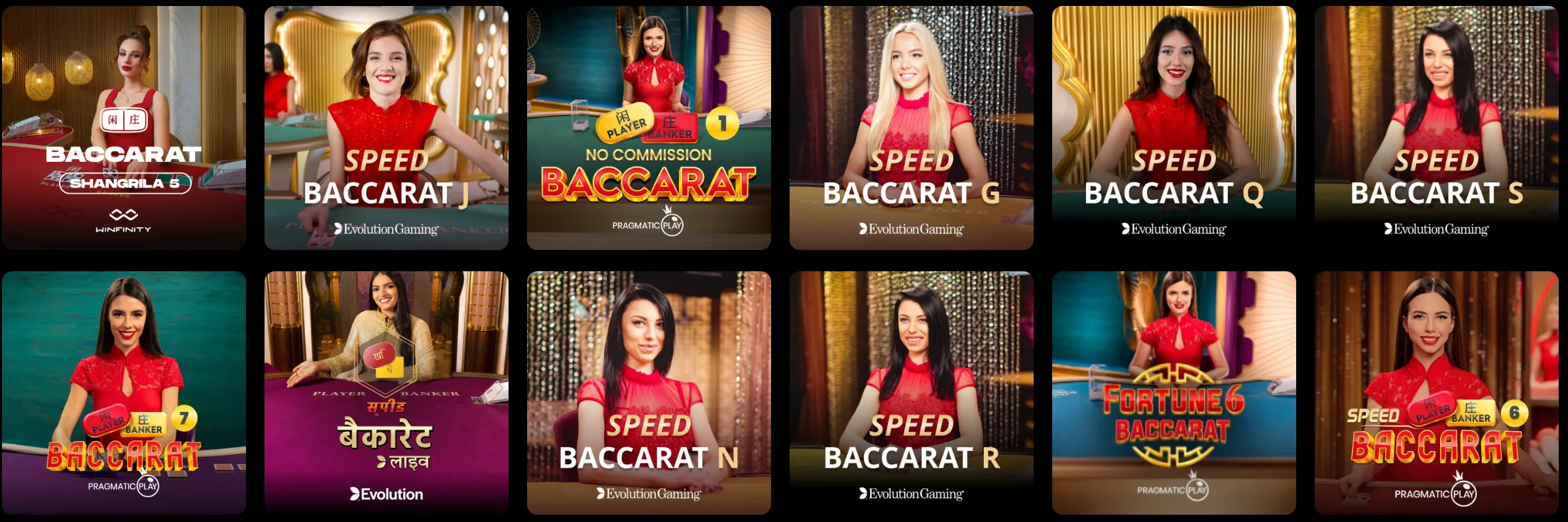 Casho.Bet Live Casino baccarat tafels