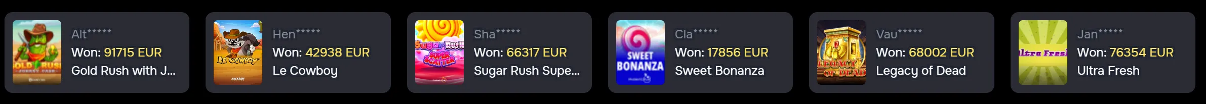 CashoBet recente grote winsten in het casino